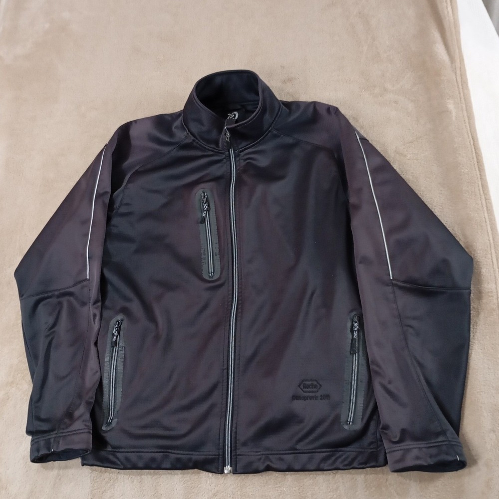 Zero‎ Restriction Golf Windbreaker Jacket Men Medium Black full zip Fair FADED